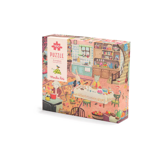 "At home" puzzle (100 pcs): La Grande Famille, Moulin Roty