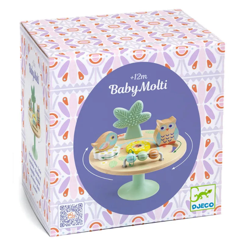 BabyMolti Owl, Wooden Suction Cup Fine Motor Toy For Kids 12 Months+