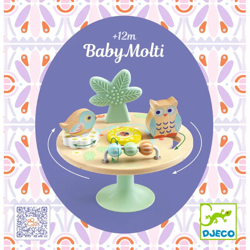BabyMolti Owl, Wooden Suction Cup Fine Motor Toy For Kids 12 Months+