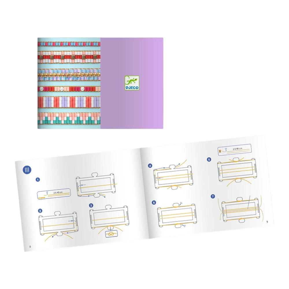 DIY Jewelry Kit 8+: Majuscules Bead Weaving Bracelets, Djeco