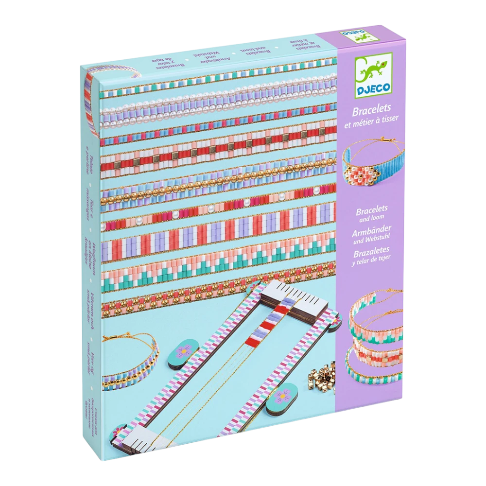 DIY Jewelry Kit 8+: Majuscules Bead Weaving Bracelets, Djeco
