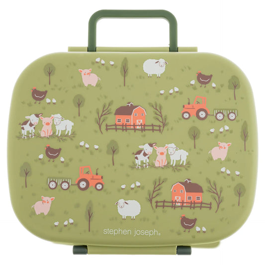 Farm, Bento Box, For Kids 3+, 5-Compartment Lunch Box With Removable Tray