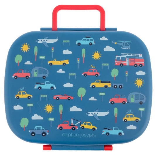 Transportation, Bento Box, For Kids 3+, 5-Compartment Lunch Box With Removable Tray