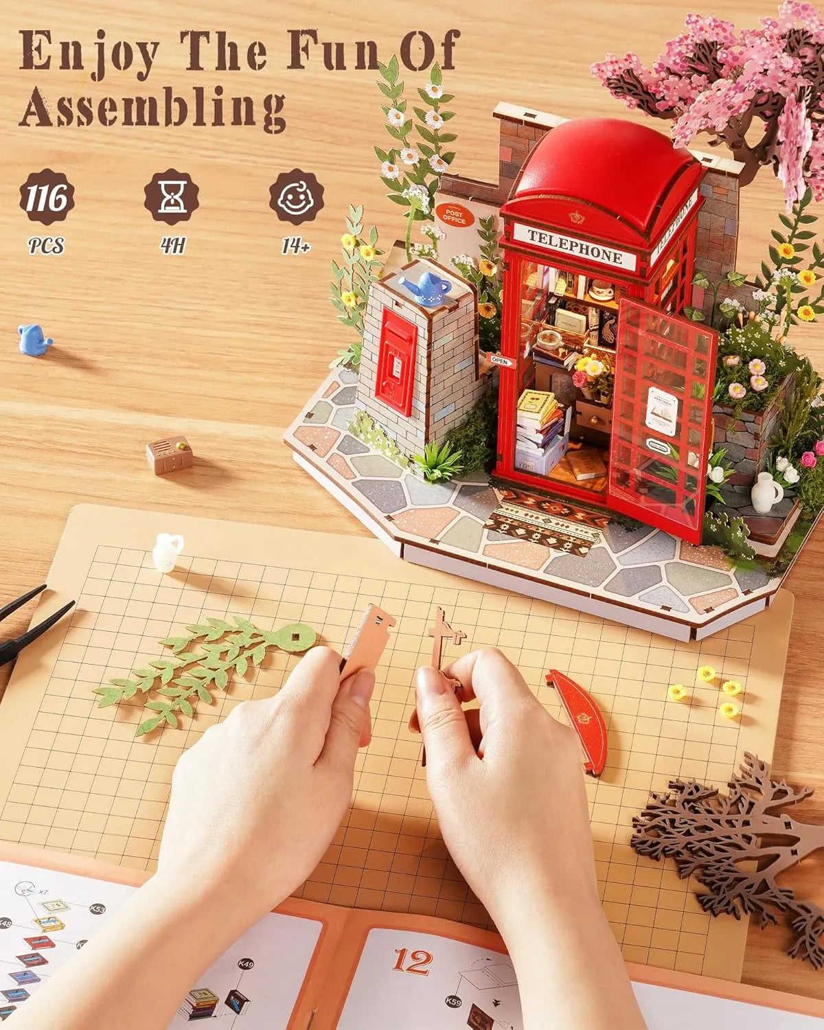 3D Wooden Puzzle: Blossom Book Booth TGS05, Rolife