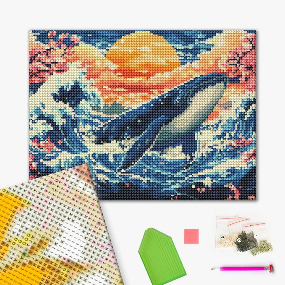 Blue whale: Diamond painting, Brushme