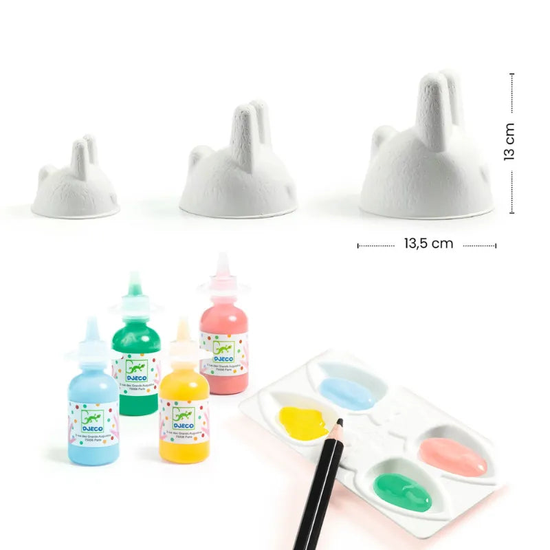 Bunny Trio, Finger Painting Set For Kids 18 Months+