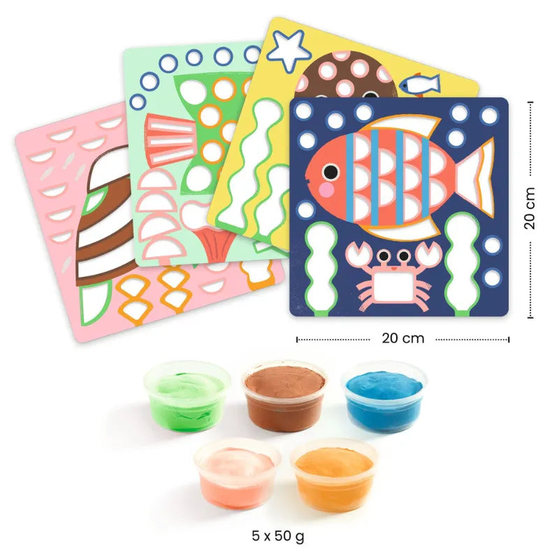 Cheeky Underwater, Air-Dry Clay Colouring Set For Kids 3+