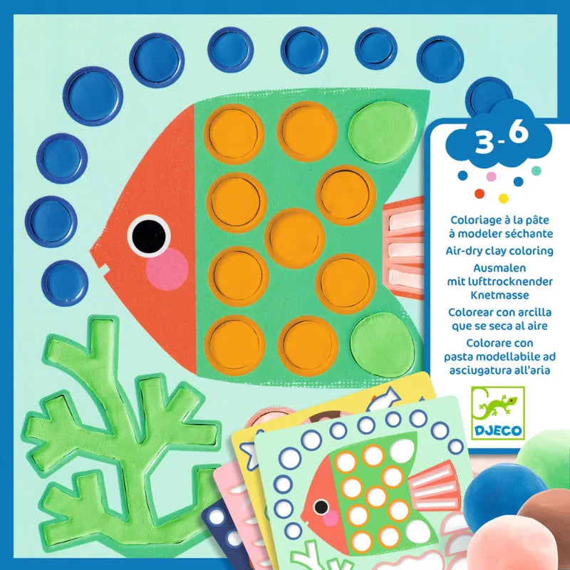 Cheeky Underwater, Air-Dry Clay Colouring Set For Kids 3+