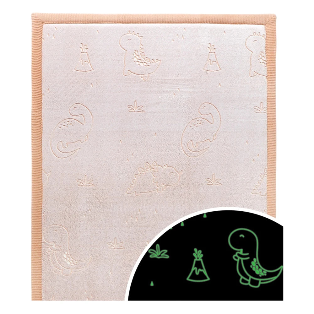 Glowing dinosaur design on a light-colored paper with a black inset showing the glowing effect.
