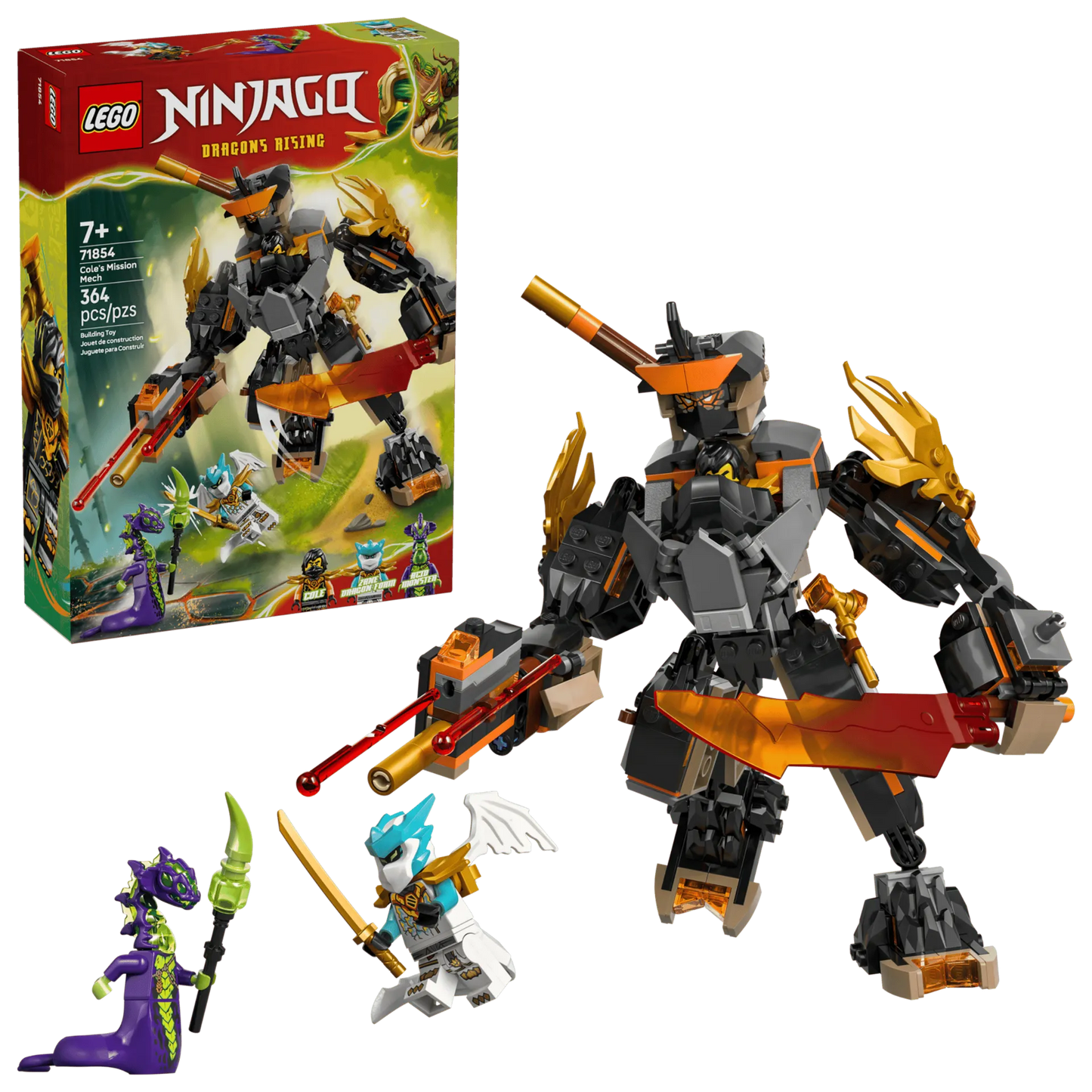Coles Mission Mech & Dragon Zane 71854, Lego NINJAGO
