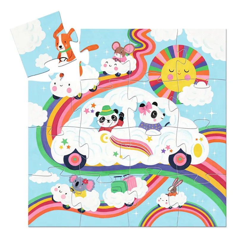 First Silhouette Puzzle: Cloud Car 16 Pieces, Djeco