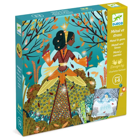 Crafts with gold leaf and rhinestones: Dresses, Djeco