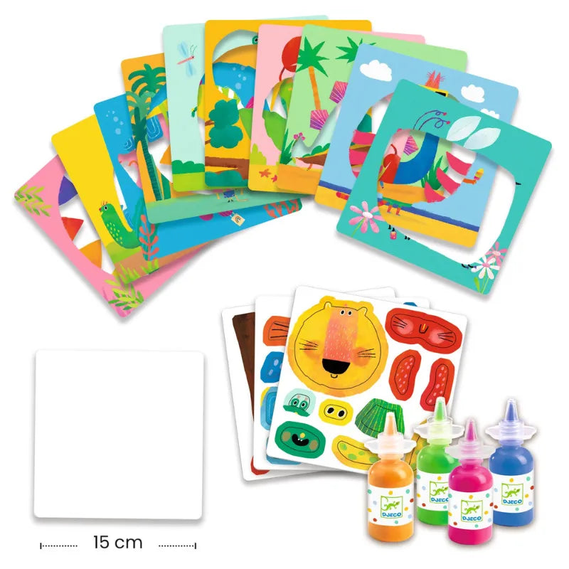 Crazy Animals, Finger Painting Set For Kids 3+