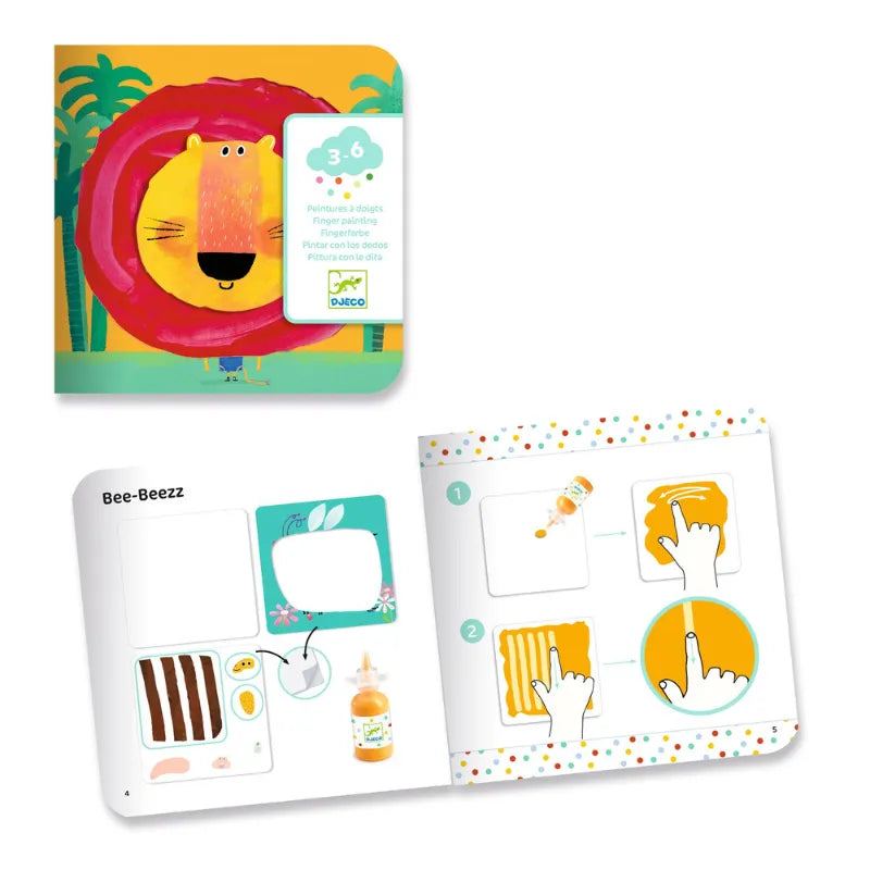 Crazy Animals, Finger Painting Set For Kids 3+