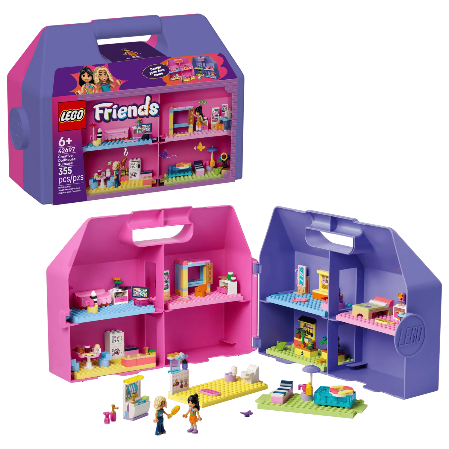 LEGO Friends toy set in a carrying case on a white background