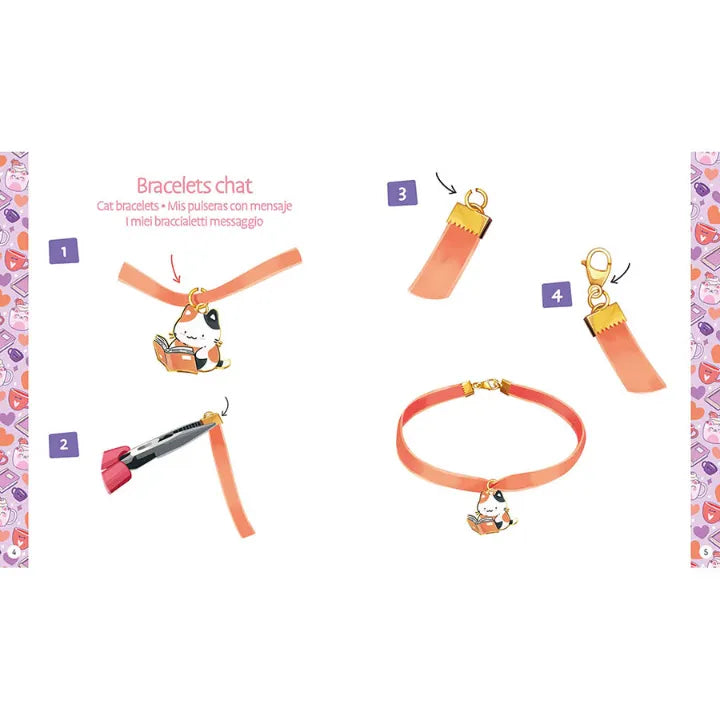 Cute Cat Bracelets, Jewellery Factory DIY Kit for Kids 6+