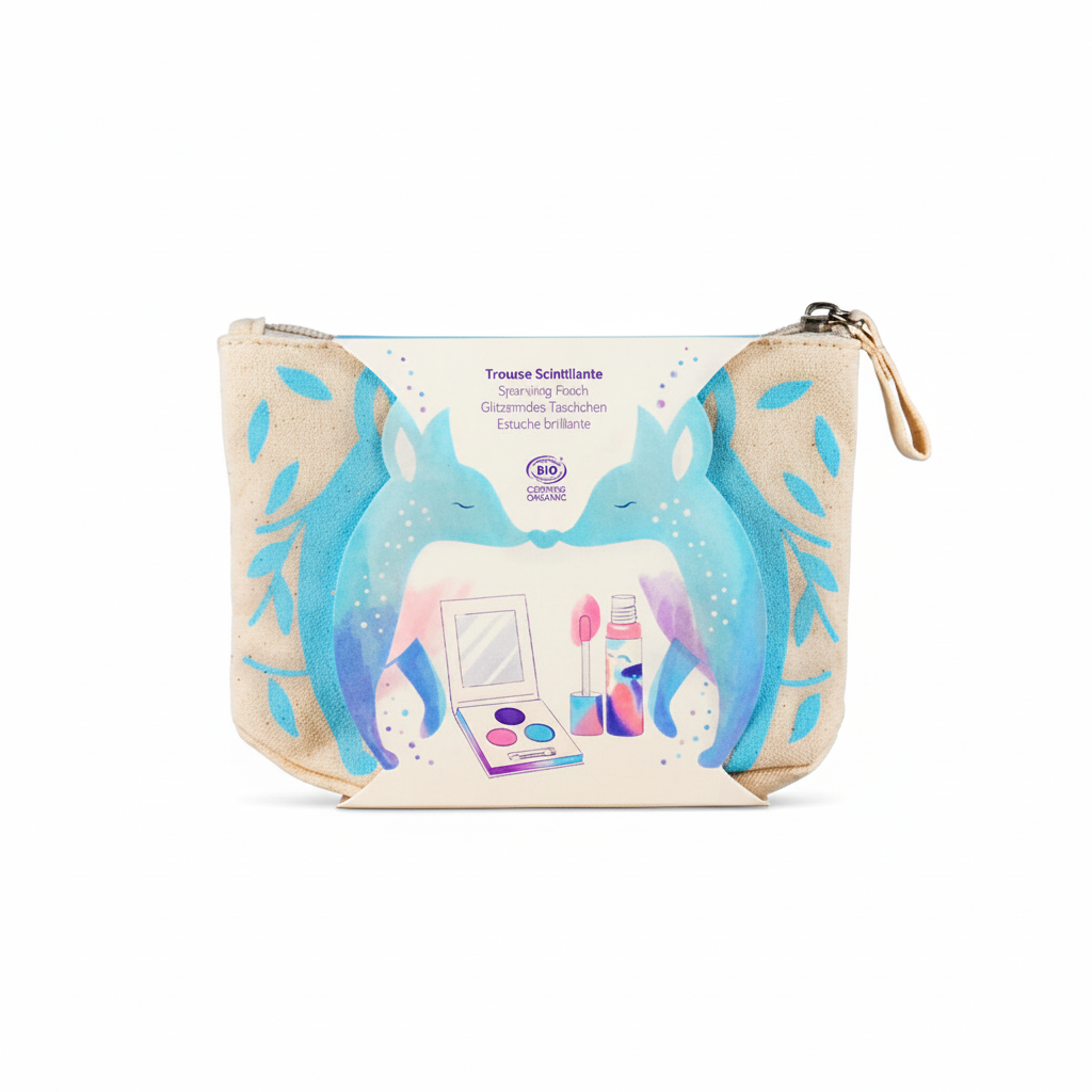 Blue Sparkling Pouch, Kids Makeup Set for Kids 3+