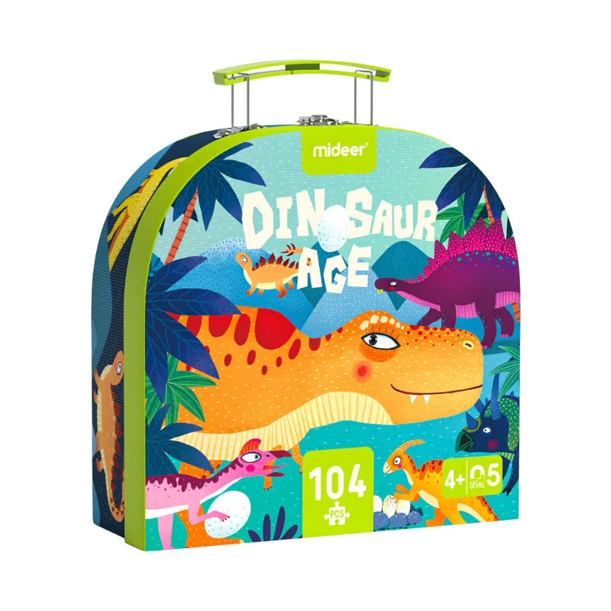 Dinosaur Age, Portable Gift Puzzle for Kids, 100 Pieces