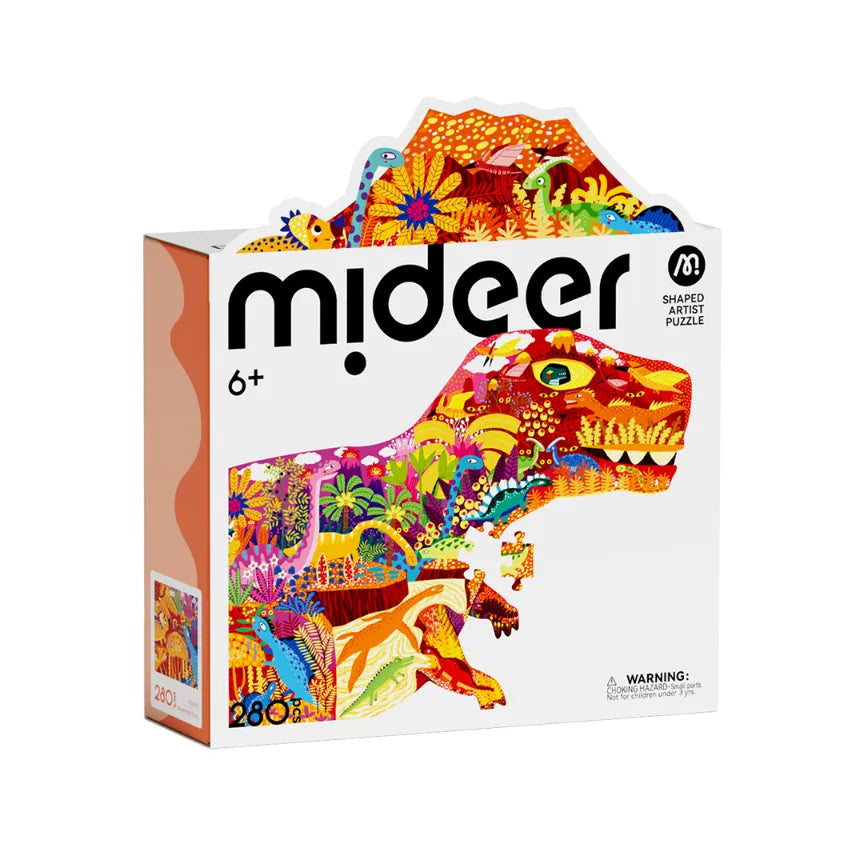Dinosaur World, Shaped Artist Puzzle for Kids, 280 Pieces