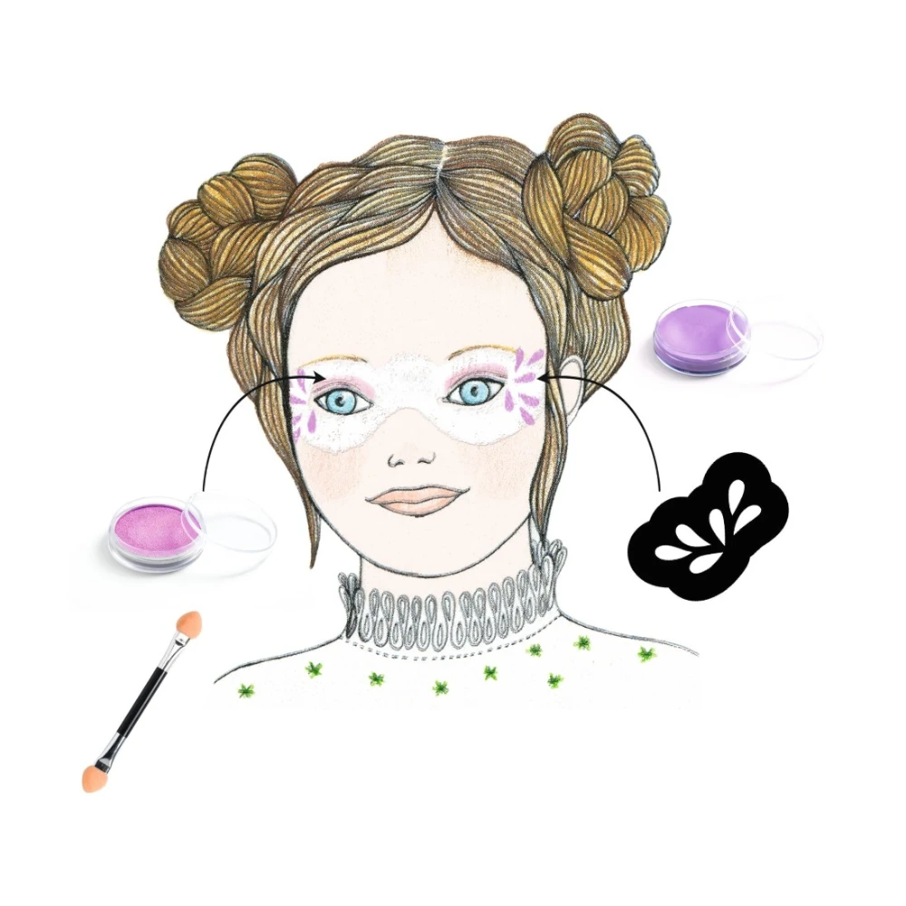 Makeup set with stencils and stickers: Mermaid, Djeco