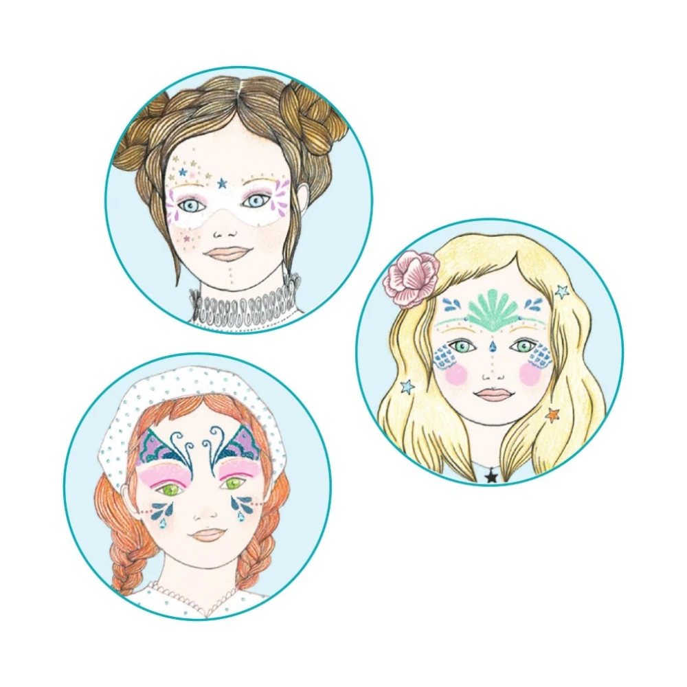 Makeup set with stencils and stickers: Mermaid, Djeco