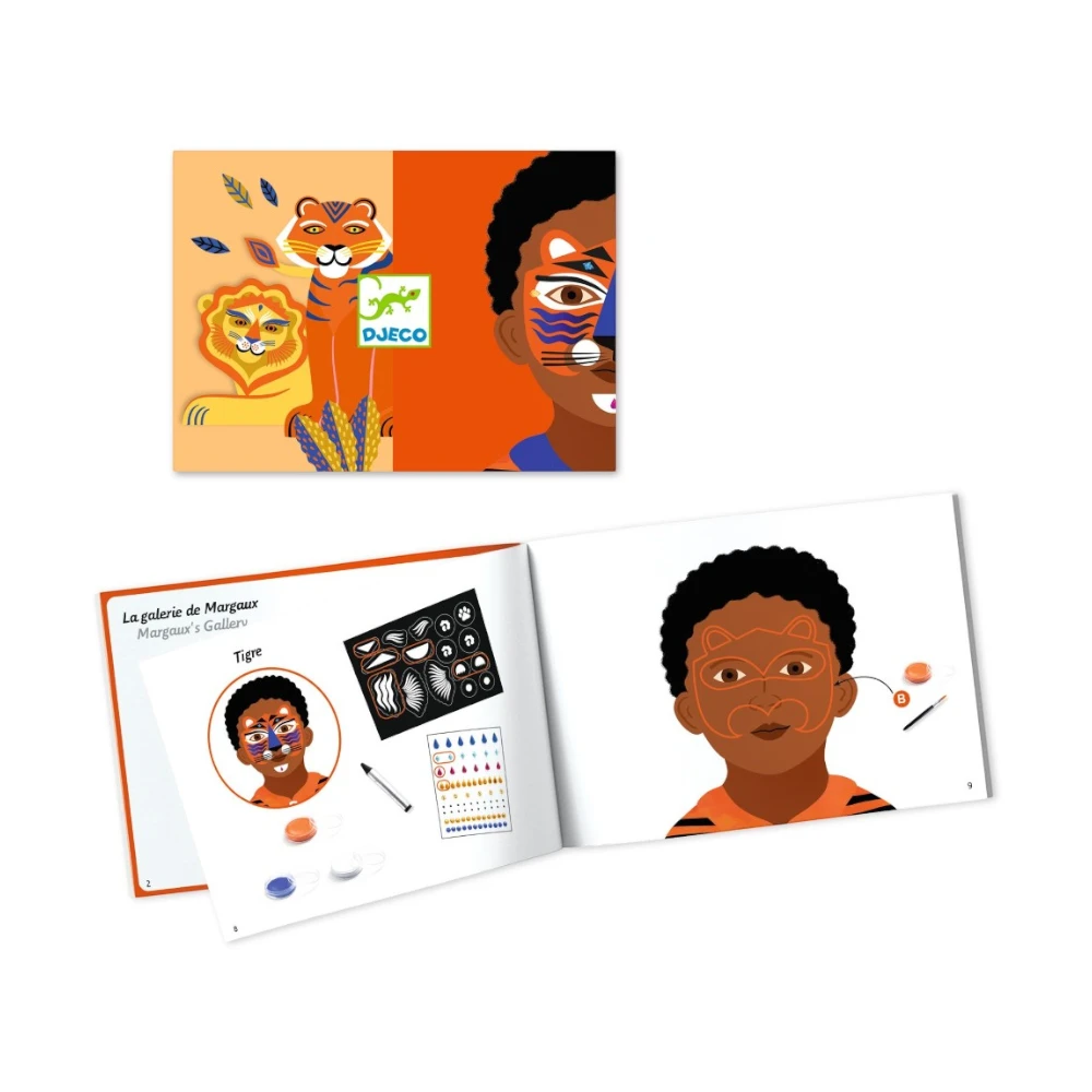 Makeup set with stencils and stickers: Panthera, Djeco