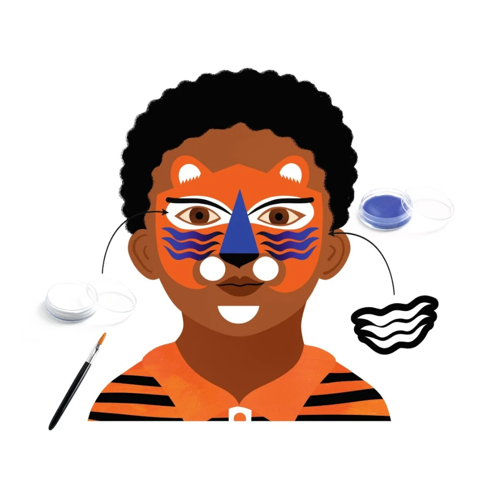 Makeup set with stencils and stickers: Panthera, Djeco