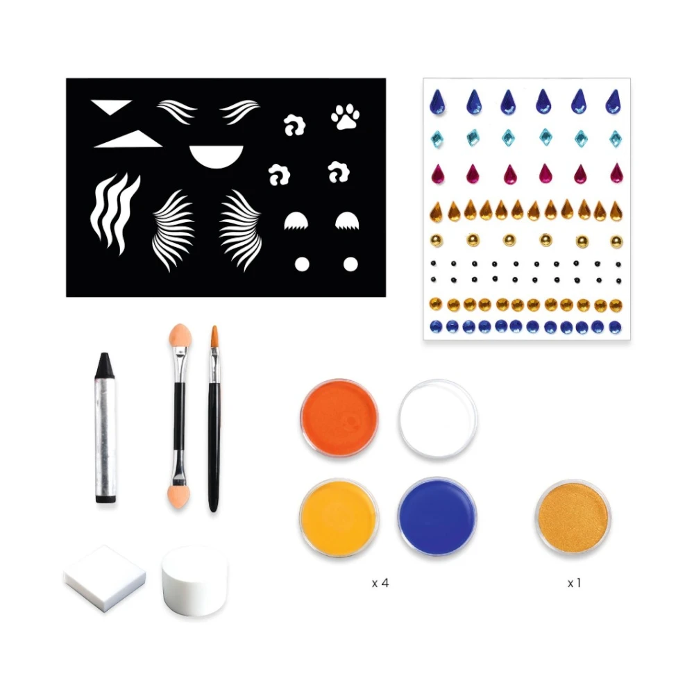 Makeup set with stencils and stickers: Panthera, Djeco