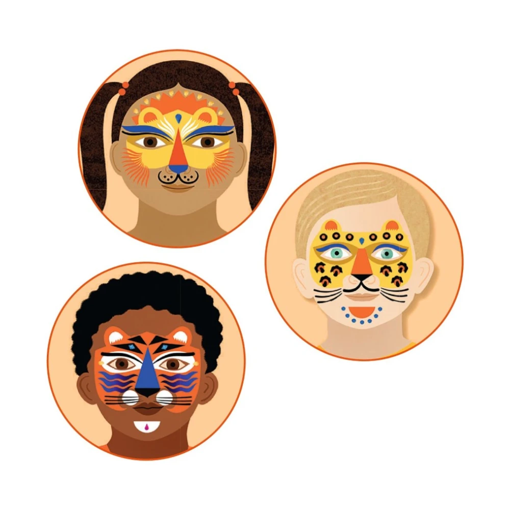 Makeup set with stencils and stickers: Panthera, Djeco