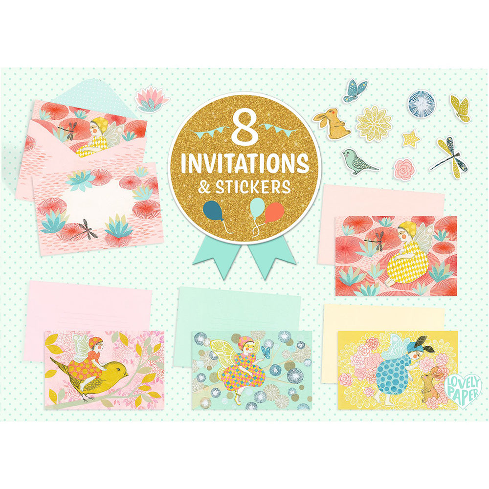Djeco Invitations-Greeting cards "Fairies"