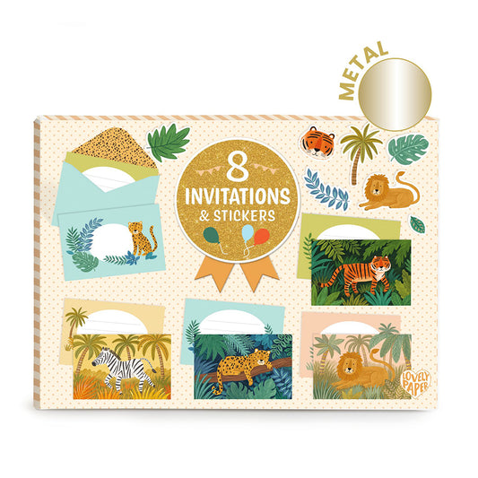 Djeco Invitations-Greeting cards "Jungle Animals"
