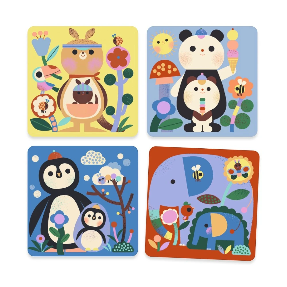 I paint with a water marker: Peekaboo! Baby animals around the world, Djeco