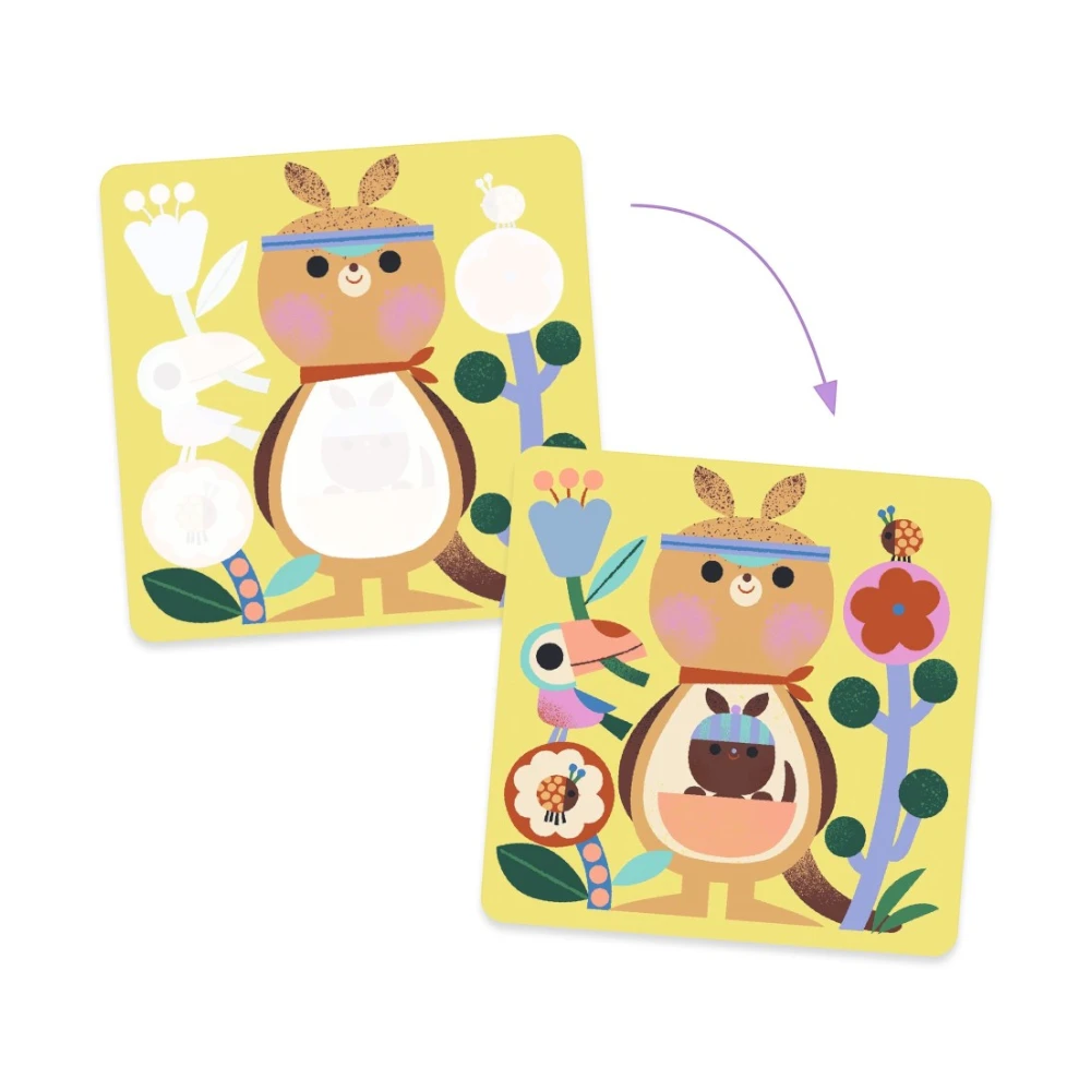 I paint with a water marker: Peekaboo! Baby animals around the world, Djeco