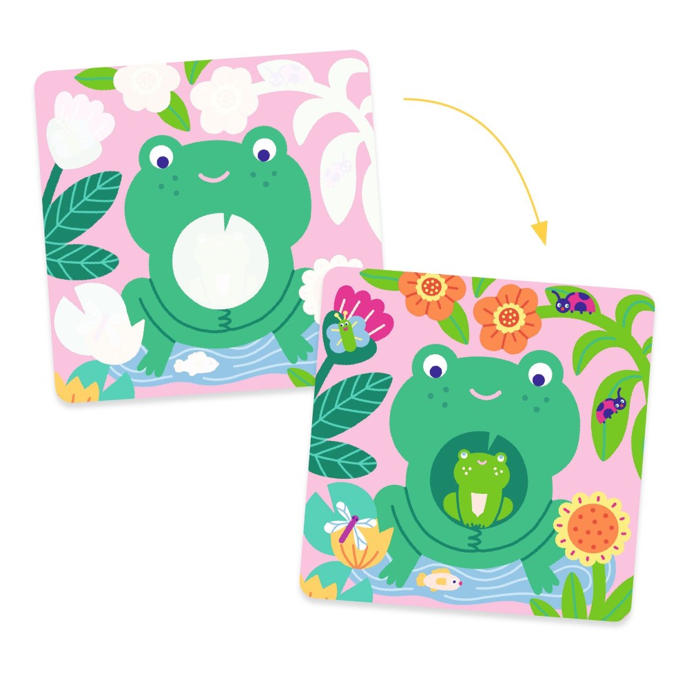 I paint with a water marker: Peekaboo! Garden Baby Animals, Djeco