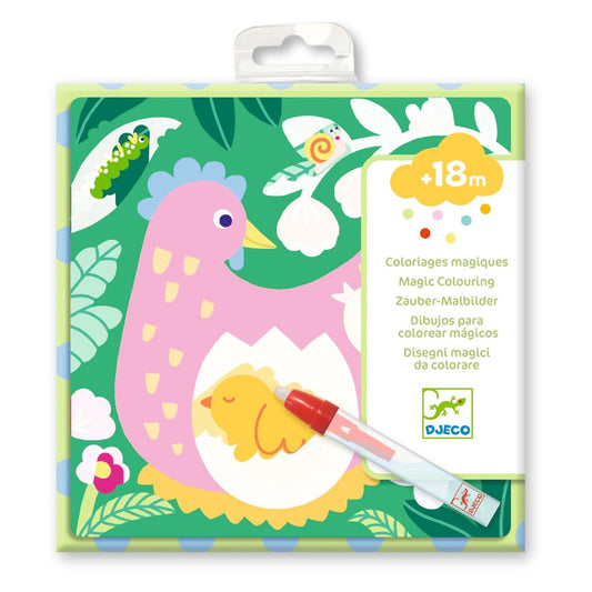 I paint with a water marker: Peekaboo! Garden Baby Animals, Djeco