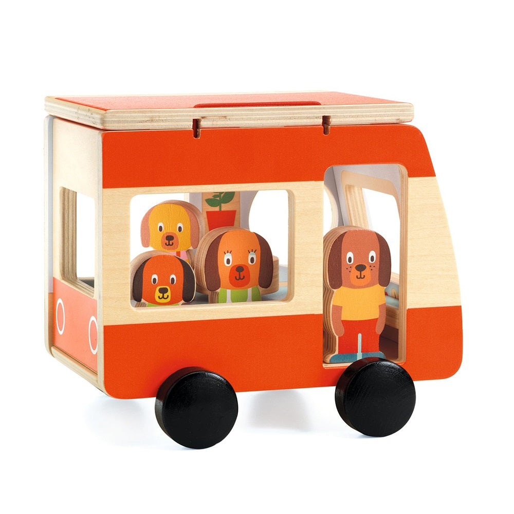Minicombi, Wooden Motorhome Play Set, For Toddlers 1.5+, With Dog Family Figurines