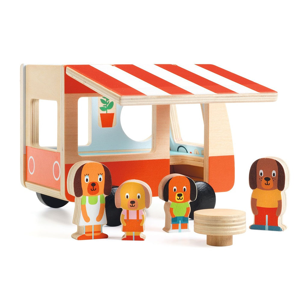 Minicombi, Wooden Motorhome Play Set, For Toddlers 1.5+, With Dog Family Figurines
