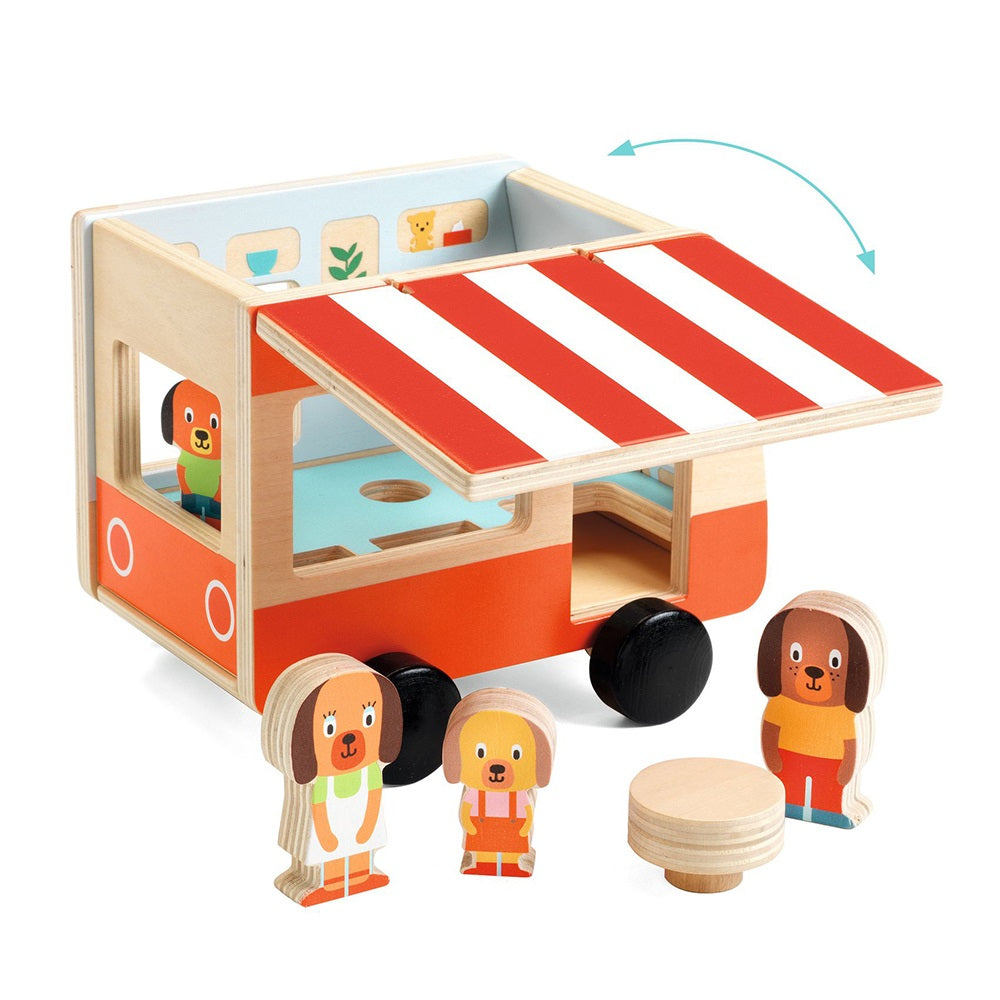 Minicombi, Wooden Motorhome Play Set, For Toddlers 1.5+, With Dog Family Figurines