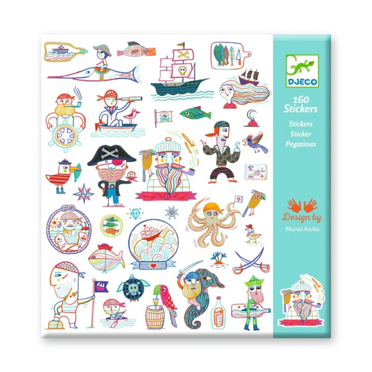 160 stickers in 4 tabs: Pirates, Djeco