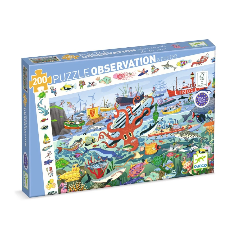 Observation puzzle: Secrets of the Sea 200 pcs, Djeco