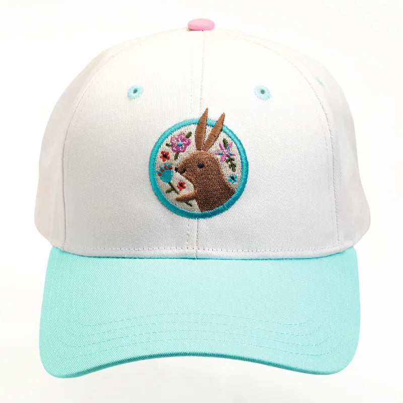 Rabbit, Cotton Sun Cap, For Kids 6+, Embroidered Patch
