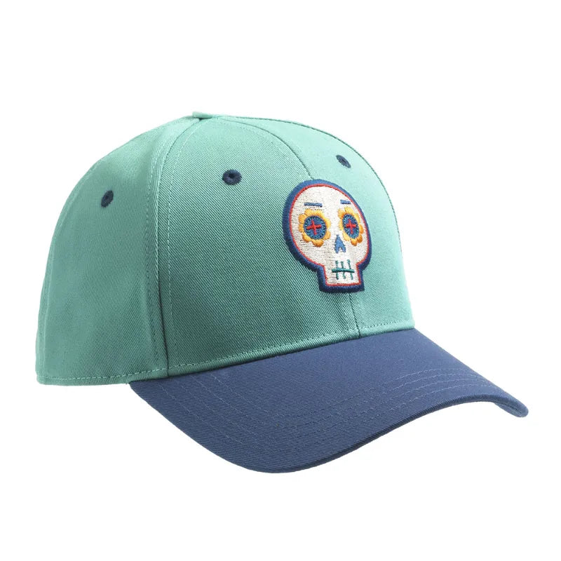Skull And Crossbones, Cotton Sun Cap, For Kids 6+, Embroidered Patch