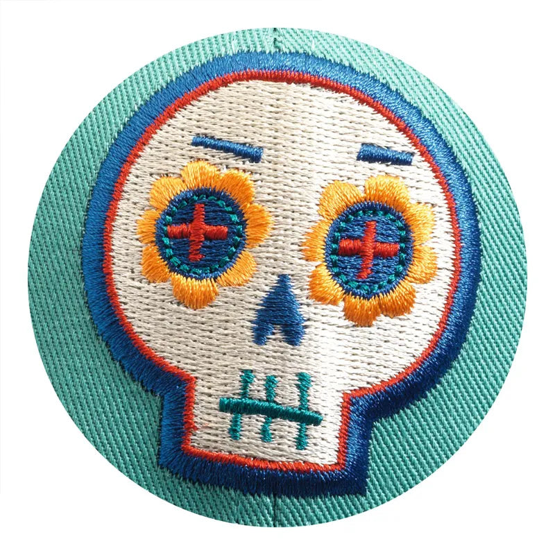 Skull And Crossbones, Cotton Sun Cap, For Kids 6+, Embroidered Patch