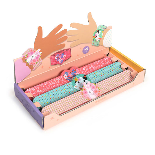 Djeco Slap bracelets heart, rabbit, cat (3 designs) 1 pcs