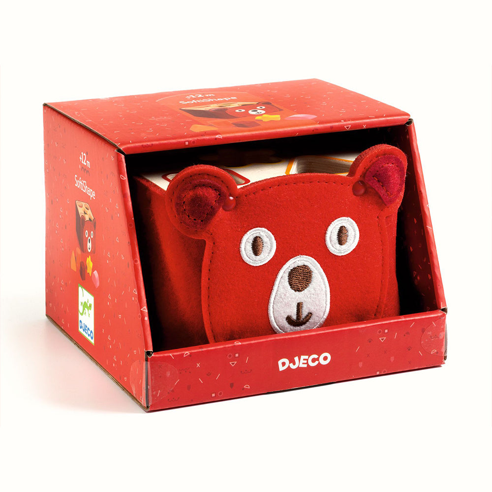 Softishape, Wooden Bear Shape Sorter, For Toddlers 1+, 5 Felt-And-Wood Shapes