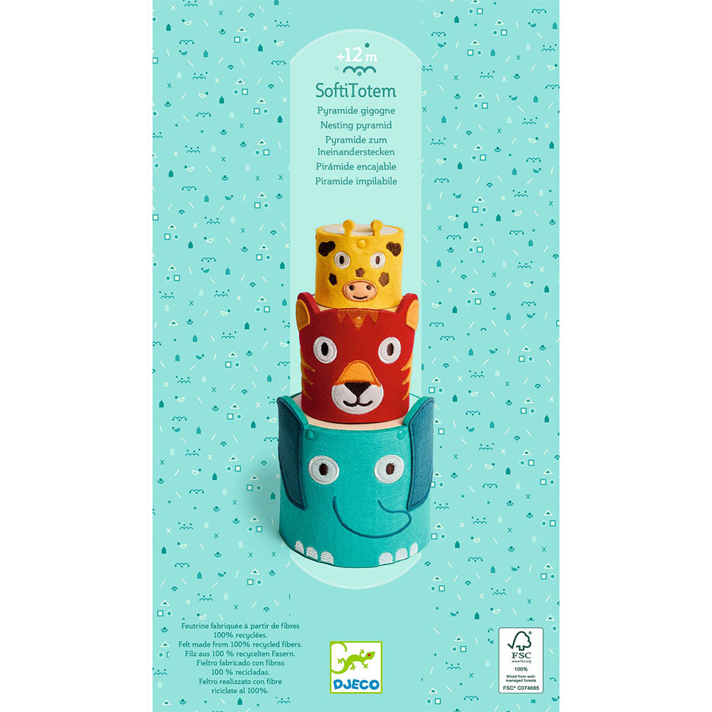 Softitotem, Wooden Stacking Animal Blocks, For Toddlers 1+