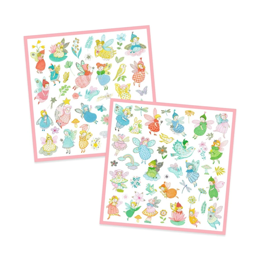 160 stickers with metallic effect in 4 tabs: Fairies, Djeco