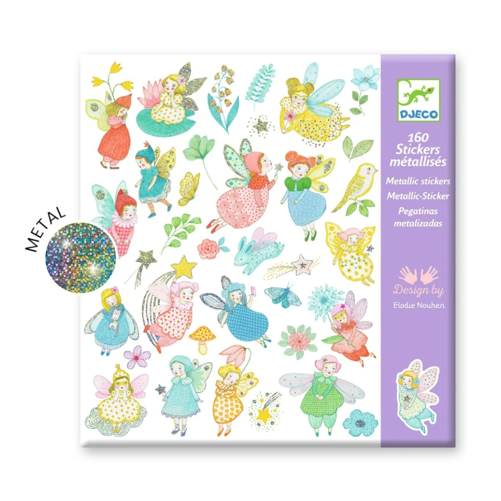 160 stickers with metallic effect in 4 tabs: Fairies, Djeco