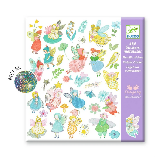 160 stickers with metallic effect in 4 tabs: Fairies, Djeco