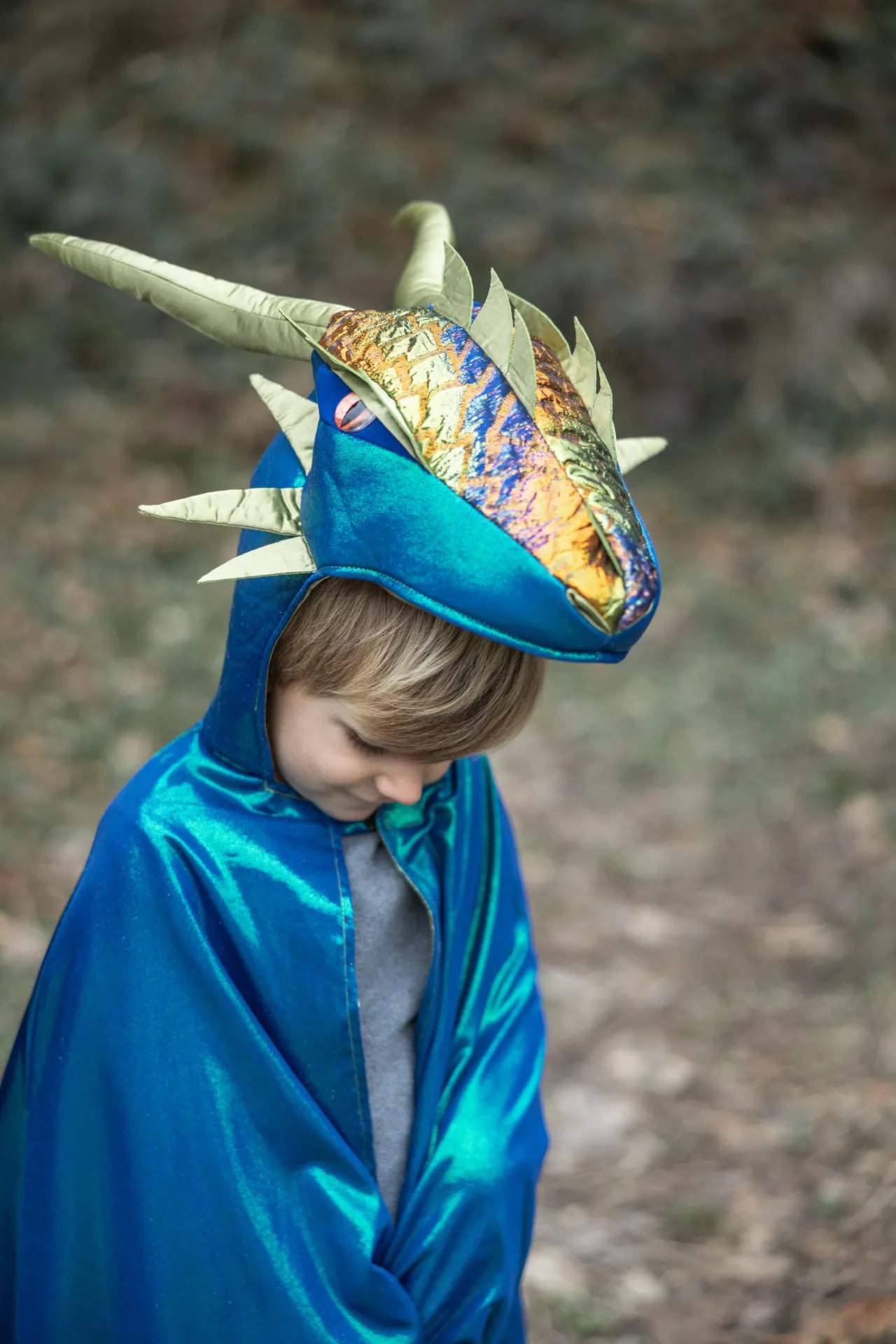 Emerald The Metallic Dragon, Costume Cape For Kids